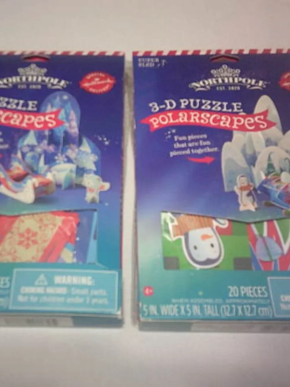 LOT 2 NEW HALLMARK NORTHPOLE 3-D PUZZLES POLARSCAPES 20 PCS EACH AGES 4+ 🧩👦👸